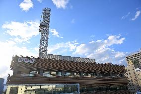 NHK (Kofu Broadcasting Station) exterior, logo and signage